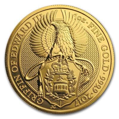 Золотая монета Королевский Грифон,  Au 31.1, 100 фунтов