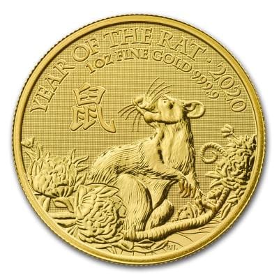 Золотая монета Лунар Год Крысы. Au  31.1 г., 100 фунтов.