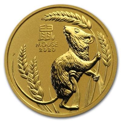 Золотая монета Лунар, год крысы,  25 долларов. 1/4 oz