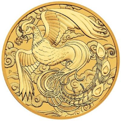 Золотая монета Феникс, Австралия, Au 31.1 г., 100 долларов.