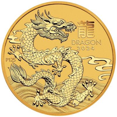 Золотая монета Лунар год Дракона, Австралия, Au 7.78, 25 долларов
