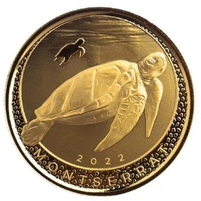 Золотая монета Карибы. Монтсеррат, Au 31.1гр, 10 долларов