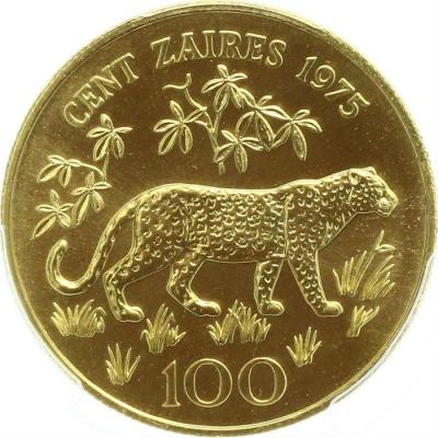 Золотая монета Гепард, Фонд дикой природы, Au 30.09, 100 заиров