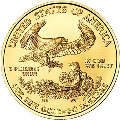 Золотая монета Американский Орел, Au 31.1 г., 50 долларов