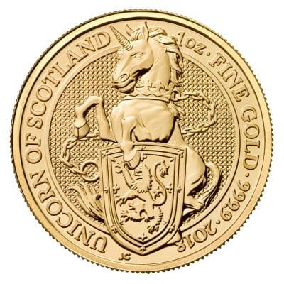 Золотая монета Королевский Единорог,  Au 31.1, 100 фунтов
