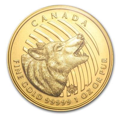 Золотая монета Воющий волк, Au 31.1, 200 долларов