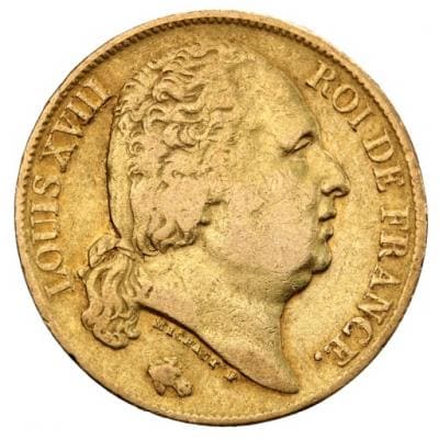 20 франков. Луи XVIII 1814г