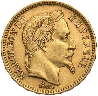 20 франков. Наполеон III. 1865 год