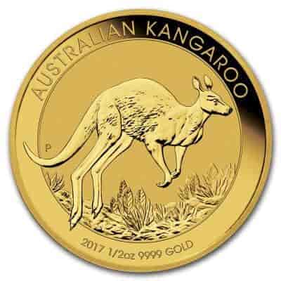 Золотая монета Австралийский Кенгуру, Au 15.55 г. 50 долларов.