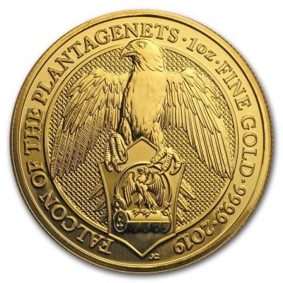 Золотая монета Королевский Сокол, Au 31.1 г., 100 фунтов.