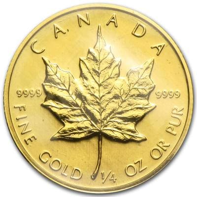 Золотая монета Кленовый лист. Au 7.78 г., 10 долларов.
