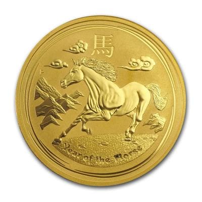 Золотая монета Лунар год лошади, Au 31.1, 100 долларовг.