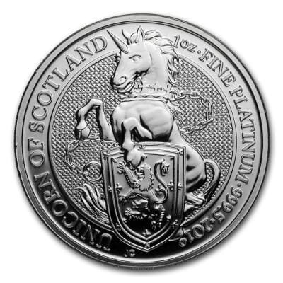 Королевский Единорог, платина, 100 фунтов.
