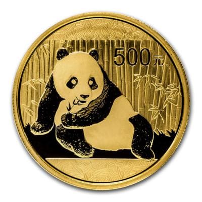 Золотая монета Панда 2015 год, Au 31.1 гр, 500 юаней.