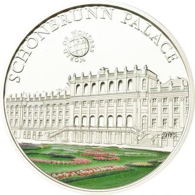 Палау 5 долларов, 2011 год. Дворец Шенбрунн. Ag 23.125 г