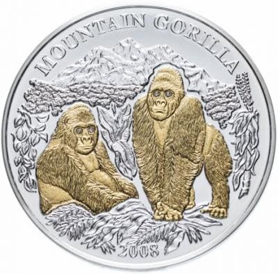 Руанда, 1000 франков Горилла Ag. 93,3 г.