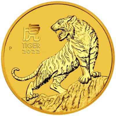 Золотая монета год Тигра Au 7.78гр, 25 долларов