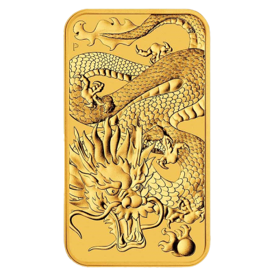 Золотая монета Дракон, Австралия 2022. Au 31.1 г., 100 долларов