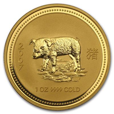Золотая монета Лунар год свиньи, 100 долларов