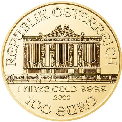 Золотая монета Венская Филармония, 100 евро, 2017-2022