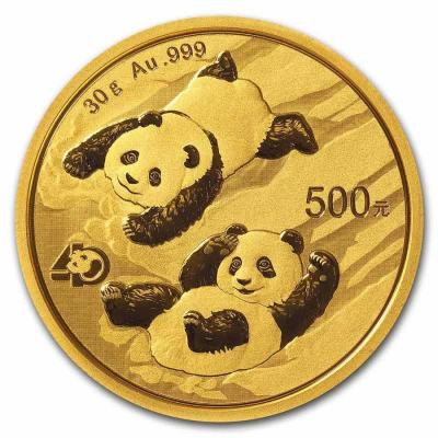 Золотая монета Панда 2022г. Au 30 гр., 500 юаней.