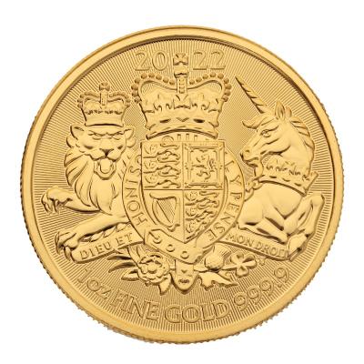 Золотая монета Королевский герб. Au 31.1, 100 фунтов.