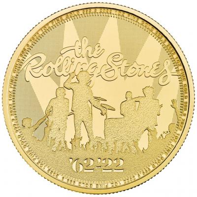 Золотая монета Роллинг Стоунс 2023, Au 31.1 г., 100 фунтов