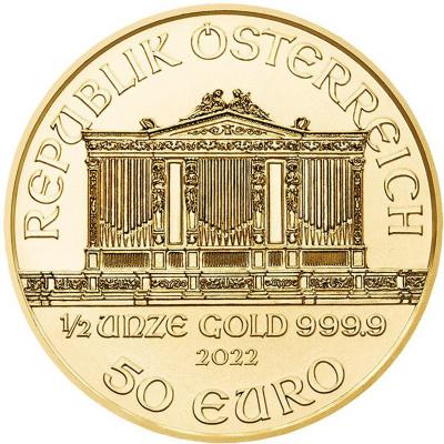 Золотая монета Венская Филармония 1/2 oz