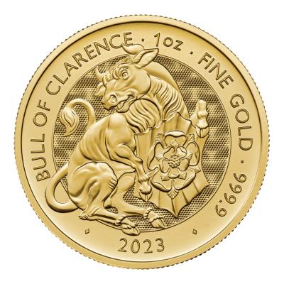 Золотая монета Бык Кларенса 2023. Au 31.1, 100 фунтов