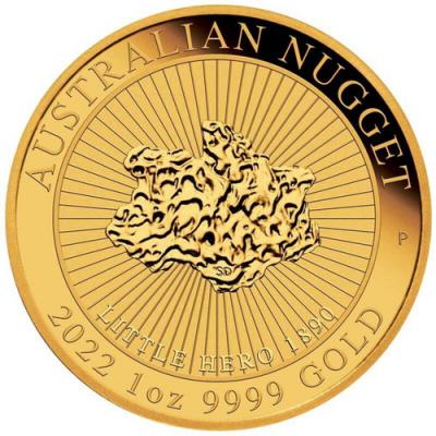 Золотая монета Австралийский Наггет, Au 31.1 г., 100 долларов.