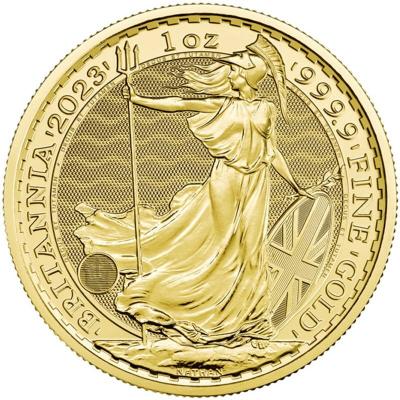 Золотая монета Британия. Королева, Au 31.1, 100 фунтов. 2023 год