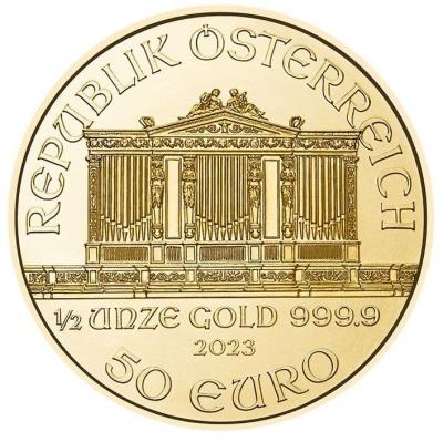 Золотая монета Венская Филармония, Au 15.55, 50 евро
