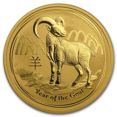 Золотая монета Лунар год козы 2015, 100 долларов