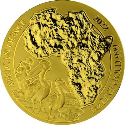 Золотая монета Пеликан Китоглав. Au 31.1, 100 франков