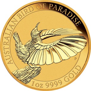 Золотая монета Райская птица Виктория, Австралия, Au 31.1гр., 100 долларов