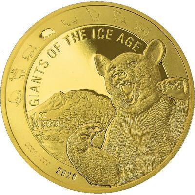 Золотая монета Пещерный медведь. Au 31.1гр, 500 седи