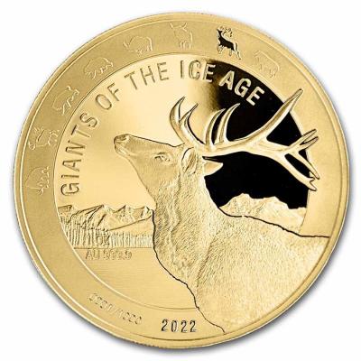 Золотая монета Северный олень. Au 31.1гр, 500 седи