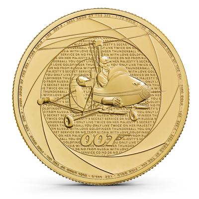 Золотая монета Джеймс Бонд 60-х, Au 31.1, 100 фунтов.