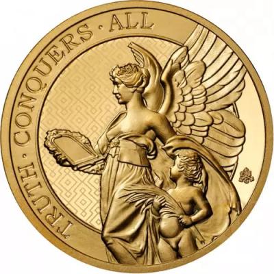 Золотая монета Добродетели королевы-Истина, Au 31.1 г., 100 фунтов