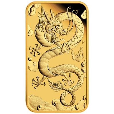 Золотая монета Китайский Дракон, Австралия, 2019 г., Au 31.1 г., 100 долларов