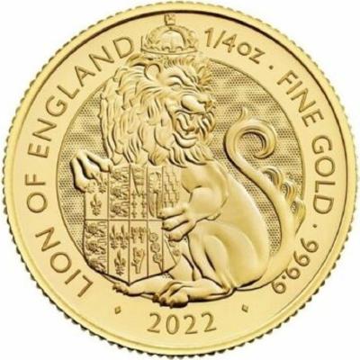 Золотая монета Лев Англии, Звери Тюдоров,  Au 7.78, 25 фунтов.