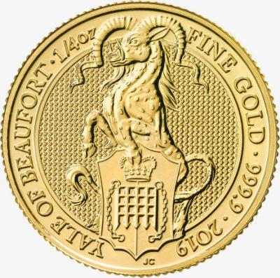 Золотая монета Королевский Йель, Au 7.78 г., 25 фунтов.