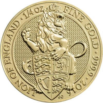 Золотая монета Лев Англии, Au 7.78 г., 25 фунтов.
